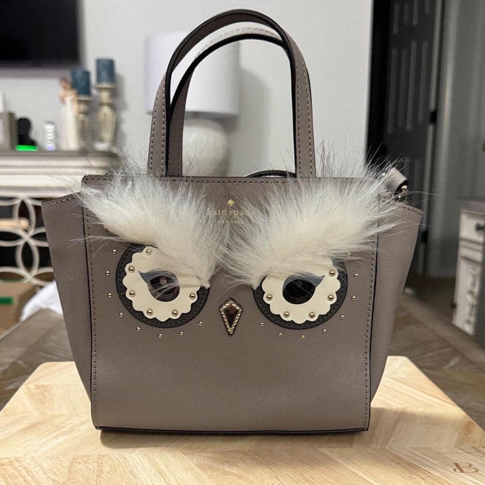 NWT Kate Spade Novelty Gray Mini Bag with Owl Design & Wallet - Picture 2 of 10